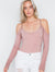 Pink Bodycon Cold Shoulder Cami Bodysuit