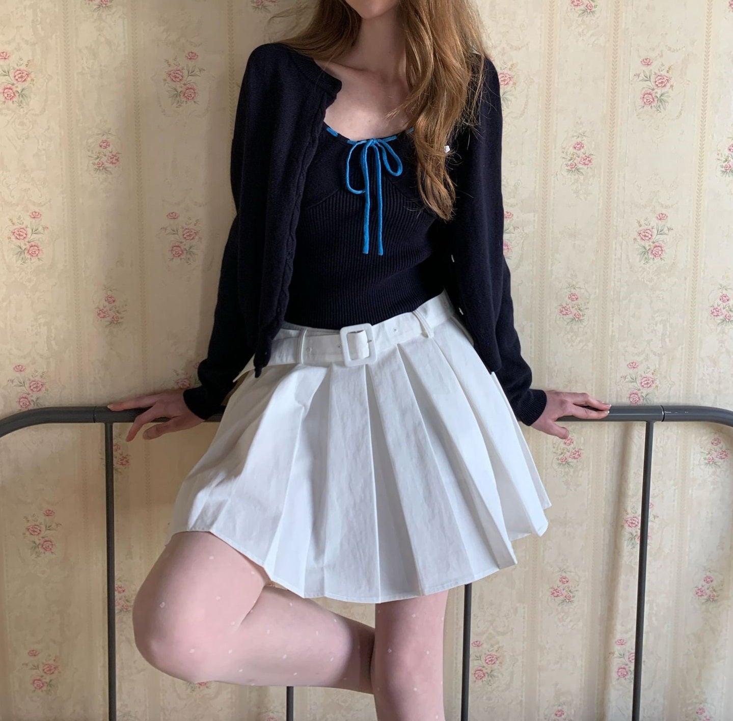 Preppy Style Light Gray High - Waisted Pleated Mini Skirt, Versatile Age - Reducing JK Uniform Midi Skirt (Sizes S - XL)