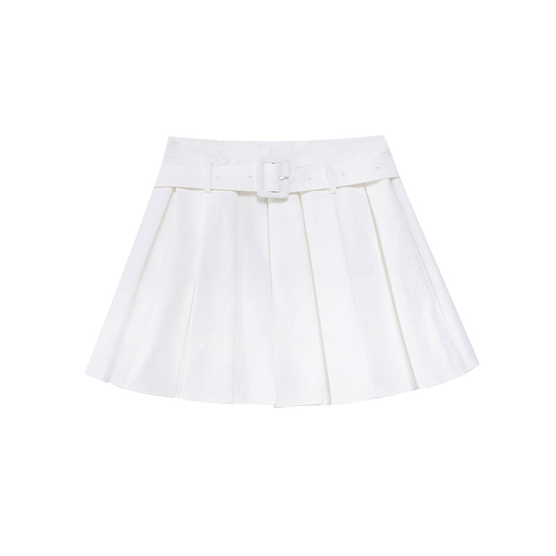 Preppy Style Light Gray High - Waisted Pleated Mini Skirt, Versatile Age - Reducing JK Uniform Midi Skirt (Sizes S - XL)