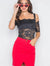Black Floral Lace Off-Shoulder Cami Bodysuit