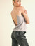 Chain Strap Open Back Straight Neck Cami Top